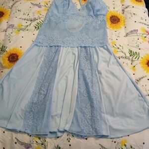 Elegant Blue Lace Dress